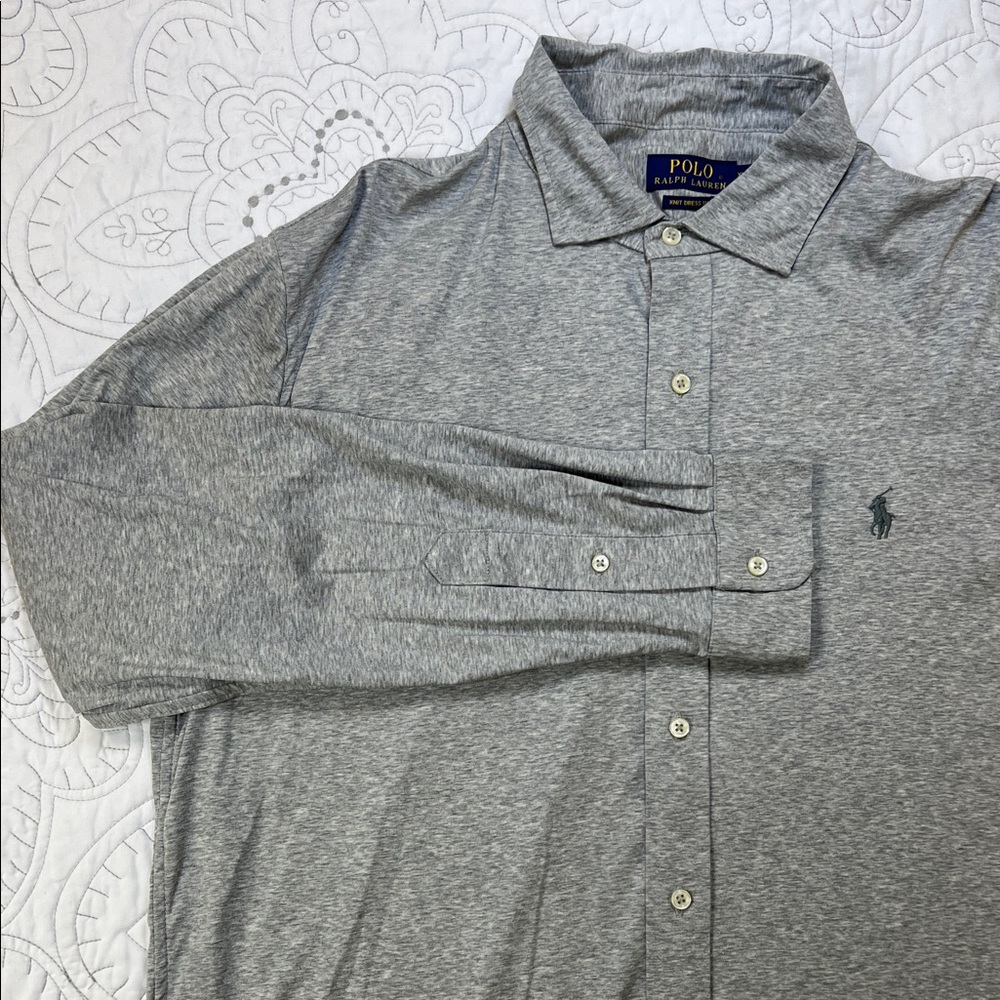 Polo Ralph Lauren Long Sleeve Knit Dress Shirt - Men's XL Collared Button Down